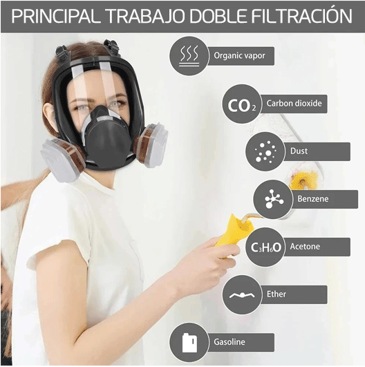 Máscara de Gas antivaho 6800 respirador Industrial para pulverización de pintura,