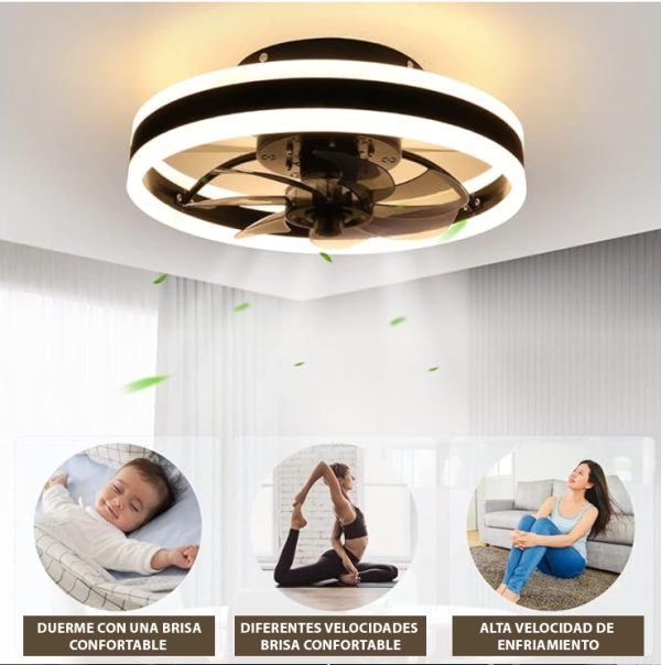 Lámpara ventilador de techo inteligente con Control remoto, iluminación LED moderna para sala de estar, dormitorio.